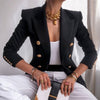 Women Blazer Double Breasted Blazer Coat 2022 Winter Fashion Slim Long Sleeve Elegant Female Suit Jacket Office Ladies Blazer