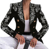 Women Blazer Print Double Breasted Blazers Autumn Winter Lapel Long Sleeve Slim Suit Jackets Female ensembles de blazers