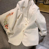 Women Blazer French Designer British White Korean Blazer Elegant Outerwear Casual Coat Female New