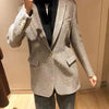 Women Blazer Herringbone Sequins Single Button Notched Casual Suit Jacket 2023 Fall Autumn Long Sleeve Outwear Coat