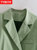 Women Blazer Jacket 2022 Autumn Winter European American Style Solid Color Short Suit Loose All-match Temperament Clothes