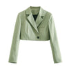 Women Blazer Jacket 2022 Autumn Winter European American Style Solid Color Short Suit Loose All-match Temperament Clothes