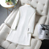 Women Blazer Jacket 2023 Autumn Winter Fashionable Temperament Med Long Thick Warm Suit Jacket Ladies Blazer Coat Tops R2057