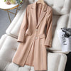 Women Blazer Jacket 2023 Autumn Winter Fashionable Temperament Med Long Thick Warm Suit Jacket Ladies Blazer Coat Tops R2057