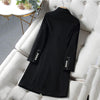 Women Blazer Jacket 2023 Autumn Winter Fashionable Temperament Med Long Thick Warm Suit Jacket Ladies Blazer Coat Tops R2057