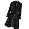 Women Blazer Jacket 2023 Autumn Winter Fashionable Temperament Med Long Thick Warm Suit Jacket Ladies Blazer Coat Tops R2057