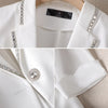 Women Blazer Jacket 2023 Three-quarter sleeve fashionable temperament thin diamond-encrusted Suit Jacket Ladies Blazer Tops