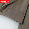 Women Blazer Jacket Splicing One-button Short Suit Pure Color All-match Slim Fit Temperament Stylish and Elegant Clothes
