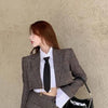 Women Blazer Jacket Skirt Set Suit 2 Pieces Crop Top Plaid Elegant Chic Women Clothes Office Lady Spring Autumn Female Suits