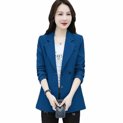Women Blazer Korea Casual Slim Blazers Jackets Work Coat Outerwear Autumn Career Female Jacket Office Lady Outerwear 3XL