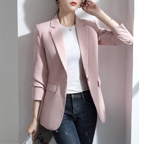 Women Blazer Korea Casual Slim Blazers Jackets Work Coat Outerwear Autumn Career Female Jacket Office Lady