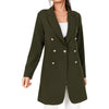 Women Blazer Lapel Slim Fit Long Sleeve Solid Color Blazers Jackets Autumn Double Breasted Long Suit Coat Outerwear blazer mujer