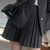 Women Blazer Single Breasted Jacket Pleated A Line Skirt Set Long Sleeve Solid Coat Mini Skirts Preppy Sweet Style Fall Suit