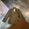 Women Blazer + Skirt Office 2 Piece Outfits Autumn Winter 2022 Designer Brand Vintage Classic Jacket Pleated Skirt Sets