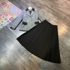 Women Blazer + Skirt Office 2 Piece Outfits Autumn Winter 2022 Designer Brand Vintage Classic Jacket Pleated Skirt Sets