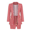Women Blazer Skirt Suit Sexy Lady Style Skirt Suit Set 2023 Autumn Female Houndstooth Print Slim Suit Two Piece Suit