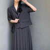 Women Blazer Skirt Suits 2022 Summer Korean Women's Office Clothes Short Suit For Formal Wear Coat Pleated Two Piece