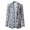 Women Blazer Snake Print Long Sleeve Suit Coat Biker Jacket Outwear Tops Women's Snake Print Blazer Winter Long Blazer Mujer