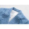 Women Blazer Za 2022 Office Lady Blue Plaid Two-piece Women Suit Single-Breasted Long Sleeve Spring Cardigan Jacket