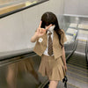 Women Blazer and Skirt Set Suit College Style Summer Suit Shirt Pleated Skirt Four-piece Small Jk Suits Uniform Full Set Tide