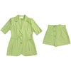 Women Blazer and Skirt Set Suit Skirts Suit Summer Thin Suit Jacket High Waist Irregular Culottes Shorts Two Piece Set