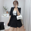 Women Blazer and Skirt Set Suit Skirts Suit Summer Thin Suit Jacket High Waist Irregular Culottes Shorts Two Piece Set
