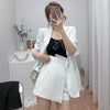 Women Blazer and Skirt Set Suit Skirts Suit Summer Thin Suit Jacket High Waist Irregular Culottes Shorts Two Piece Set