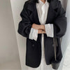Women Blazers All-match Solid Outwear Loose Overcoat Elegant Official Cloak High Street Coat Autumn Oversized Jacket