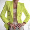 Women Blazers Autumn Urban Casual Suit Leader Sleeves Double-breasted Cardigan Ladies Slim Small Suit Jacket