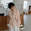 Women Blazers Candy Colors Draped Trendy Solid Sweet Girls All-match Ulzzang Suits Double Breasted Retro Y2K Lovely Tender Daily