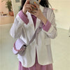 Women Blazers Candy Colors Draped Trendy Solid Sweet Girls All-match Ulzzang Suits Double Breasted Retro Y2K Lovely Tender Daily