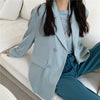 Women Blazers Candy Colors Draped Trendy Solid Sweet Girls All-match Ulzzang Suits Double Breasted Retro Y2K Lovely Tender Daily