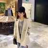 Women Blazers Double Breasted Classic Chic All-match Notched Temperament Simple Korean Style Harajuku Elegant Streetwear Solid