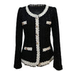 Women Blazers Feminino 2022 Autumn Paillette Lady Jackets and Coats Blaser Femme Chaqueta Mujer Jaqueta Feminina Black White