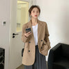 Women Blazers Solid Double Breasted Notched Office Lady All-match Classic Korean Style Casual Outwear