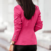 Women Blazers Solid Long Sleeve Double Breasted Jacket Tops With Pockets Oversized Blazers Coats Office Ladies Outerwear Blazer