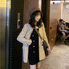 Women Blazers Solid Notched Chic Korean Loose Double Breasted Elegant Temperament Clothing Ulzzang Retro All-match
