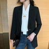 Women Blazers Solid Notched Single Breasted Slim Ulzzang Daily All-match Classic Elegant Womens Casual Streetwear Harajuku Chic