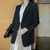Women Blazers Solid Notched Single Breasted Slim Ulzzang Daily All-match Classic Elegant Womens Casual Streetwear Harajuku Chic