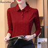 Women Blouse Shirt Long Sleeve Office Blouse Ladies Shirt 2022 Spring Cotton Tops Dot Print Work Wear Blusas Mujer Plus Size G06