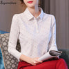 Women Blouse Shirt Long Sleeve Office Blouse Ladies Shirt 2022 Spring Cotton Tops Dot Print Work Wear Blusas Mujer Plus Size G06