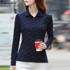 Women Blouse Shirt Long Sleeve Office Blouse Ladies Shirt 2022 Spring Cotton Tops Dot Print Work Wear Blusas Mujer Plus Size G06