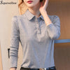 Women Blouse Shirt Long Sleeve Office Blouse Ladies Shirt 2022 Spring Cotton Tops Dot Print Work Wear Blusas Mujer Plus Size G06