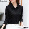 Women Blouse Shirt Long Sleeve Office Blouse Ladies Shirt 2022 Spring Cotton Tops Dot Print Work Wear Blusas Mujer Plus Size G06