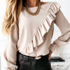 Women Blouse Tops Ruffles Long Sleeve Shirt Casual Chiffon Blouse 2023 Spring Autumn Ladies Work Wear Office Blusas Femininas