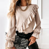 Women Blouse Tops Ruffles Long Sleeve Shirt Casual Chiffon Blouse 2023 Spring Autumn Ladies Work Wear Office Blusas Femininas