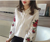 Women Blouses Ladies Floral Embroidery Blouse Autumn Long Sleeve Fashion Casual Shirt Women Camisas Femininas Womens Tops White