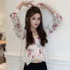 Women Blouses Liva Girl Flower Square Neck Ruffled Slim Sexy Chiffon Shirts Top White One Size Camisa Backless Autumn Blusas