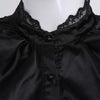 Women Blouses Long Sleeve Female White Shirt Tops OL Style Faux Silk Stand Collar Lace Ruffle Neck Blouse Office Lady Blusas