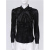 Women Blouses Long Sleeve Female White Shirt Tops OL Style Faux Silk Stand Collar Lace Ruffle Neck Blouse Office Lady Blusas